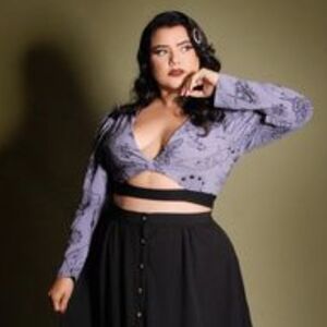 Laura Byrnes Stregheria Lilac Crop Top, PinUp Girl, Laura Byrnes